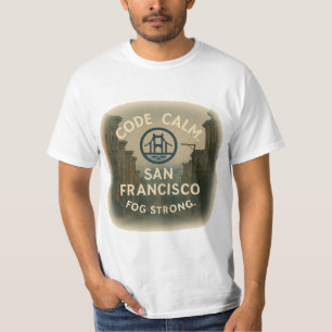Camiseta Valor do Código de Tee Calm. Fog Forte SF Budget T
