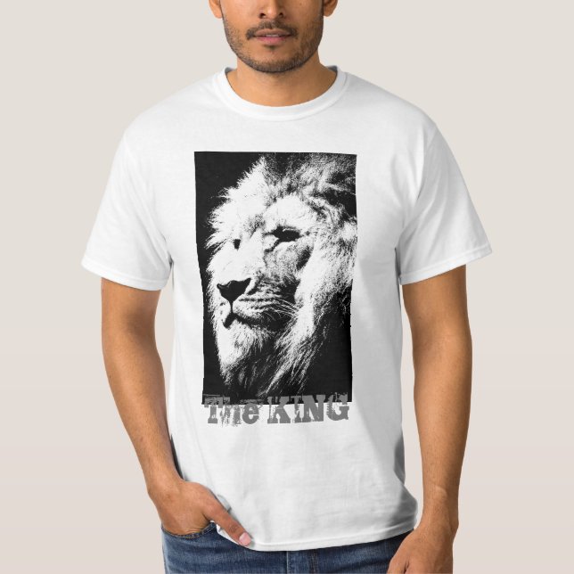 Camiseta Valor do Modelo de rosto do leão Elegante moderno (Frente)