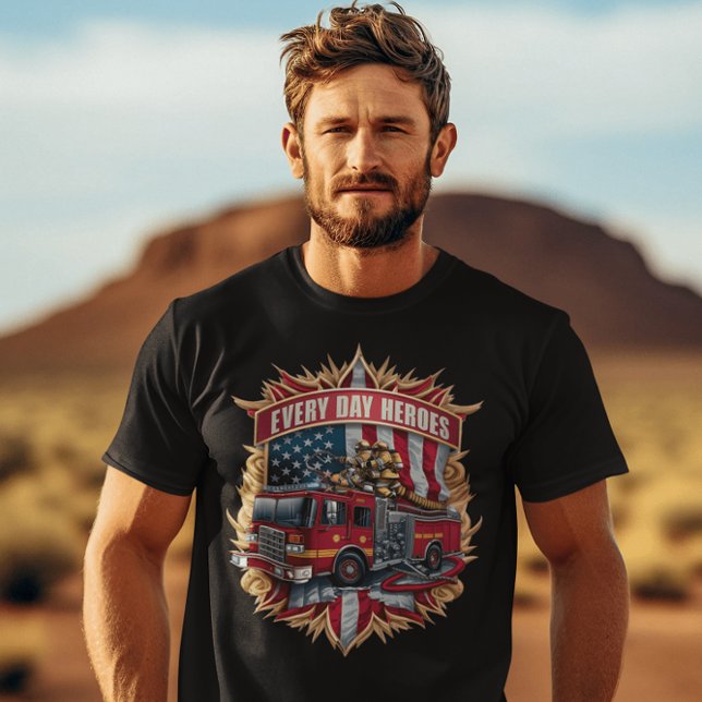 Camiseta Valor dos Bombeiros Americanos (Criador carregado)