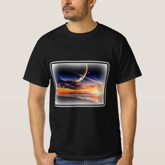 Camiseta Valor Horizonte do Planeta Cósmico (Frente)