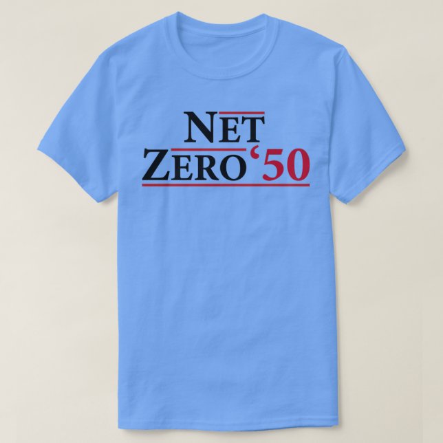 Camiseta Valor líquido zero 2050 Alterações climáticas Redu (Frente do Design)
