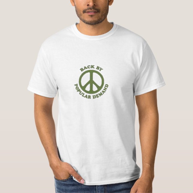 Camiseta Valor T da procura da parte traseira da paz (Frente)