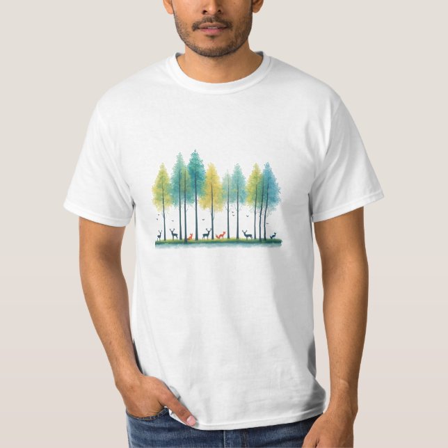 Camiseta Valor T-Shirt para masculinos na natureza (Frente)