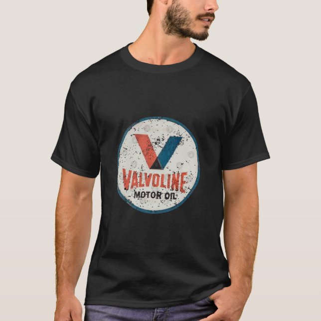 Camiseta Valvoline Vintage em T-Shirt angustiado (Frente)
