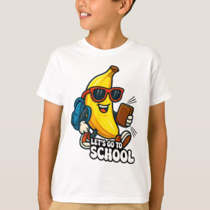 Camiseta Vamos à Escola Bananas Engraçadas De Volta à Escol
