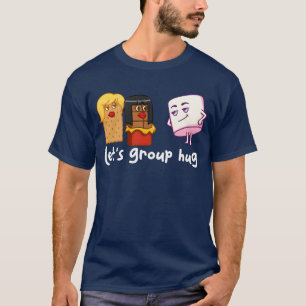 Camiseta Vamos Abraço em Grupo Smores Marshmallow Acampamen