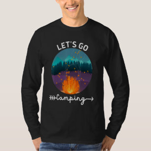 Camiseta Vamos Acampar Fogueira Verão Amigos e Famili