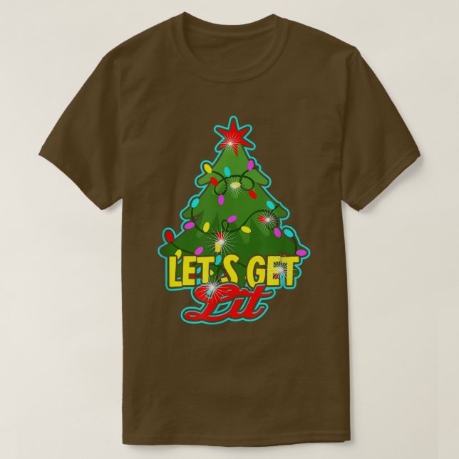 Camiseta Vamos acende a árvore do Natal e celebra o feriado (Frente do Design)