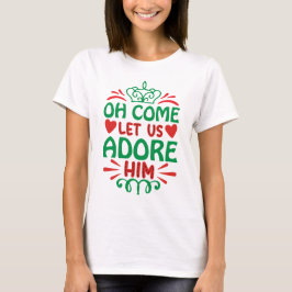 Camiseta Vamos Adorá-Lo Vermelho/Verde