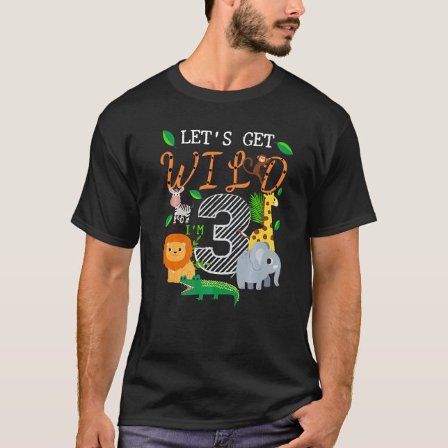 Camiseta Vamos Adquire Animais Safari Selvagens 3 Anos De I (Frente)