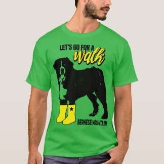 Camiseta Vamos Andar A Montanha Bernese Cachorro Engraçado