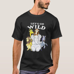 Camiseta Vamos Animais Selvagens do Zoo Festa Safari Zoo