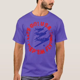 Camiseta Vamos aos EUA continuar voando