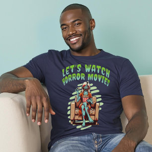 Camiseta Vamos assistir filmes de terror no Dia das Bruxas