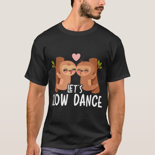 Camiseta Vamos Baixo Dance Dia de os namorados Corações Dia (Frente)