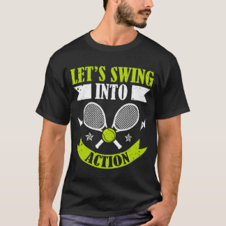 Camiseta Vamos Balançar na Ação Esportes com Raquete Atleta
