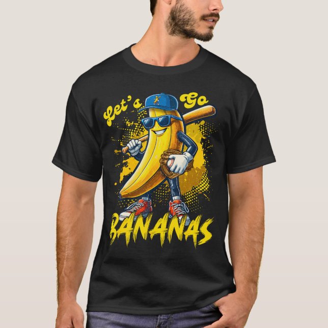Camiseta Vamos Banana Jogando Baseball P (Frente)