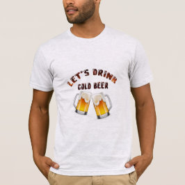 camiseta vamos beber cerveja dourada