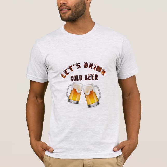 camiseta vamos beber cerveja dourada (Frente)