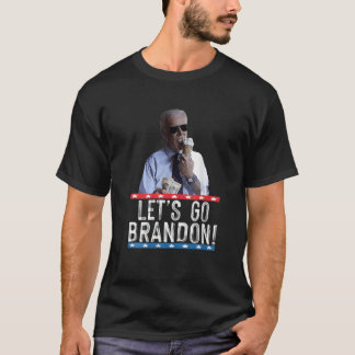 Camiseta Vamos Brandon, Biden Comendo Sorvete, Engraçado.