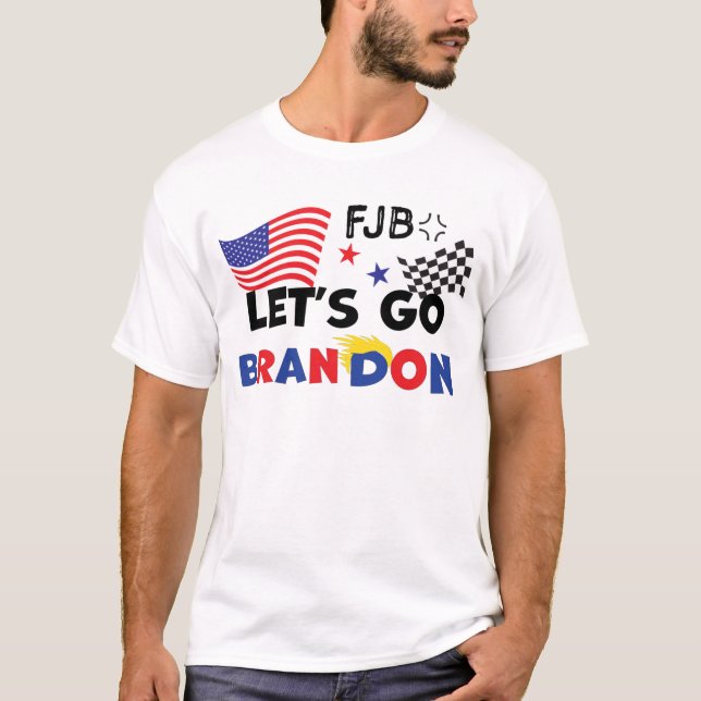 CAMISETA VAMOS BRANDON COM CABELO DE TRUMP (Frente)