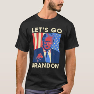 Camiseta Vamos Brandon Trump E America Flag Anti Biden