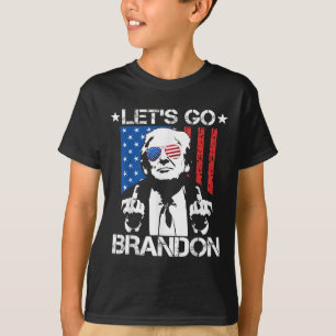 Camiseta Vamos Brandon Trump Sinalizador do Dedo Médio