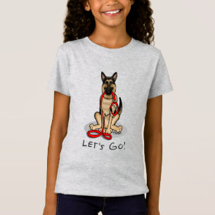 Camiseta Vamos! Cachorro Pastor Alemão (preto e acastanhado