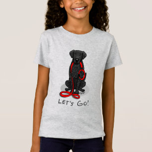 Camiseta Vamos! Cachorro Retriever de Capa Ondulada (preto)