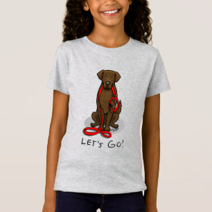 Camiseta Vamos! Cão Retriever de Capa Lisa (fígado)
