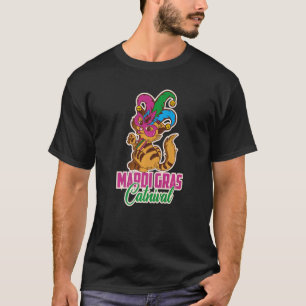Camiseta Vamos carnaval de Mardi gras máscara de gato do ca
