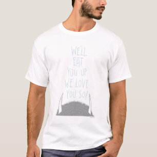 Camiseta Vamos Comê-lo Nós Te Amamos Tanto! - Azul