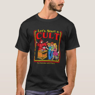 Camiseta Vamos Começar Um Culto Satânico Vintage Horror E