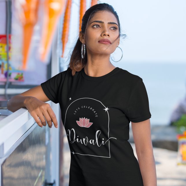 Camiseta Vamos comemorar Diwali elegant (Criador carregado)