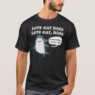 Camiseta Vamos Comer Crianças Pontuação Salva vidas Clássic