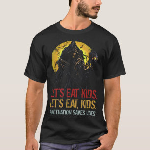 Camiseta Vamos Comer Crianças Pontuação Salva Vidas Hallowe