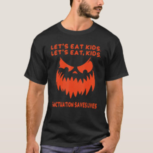 Camiseta Vamos Comer Crianças Pontuação Salva Vidas Pumpkin