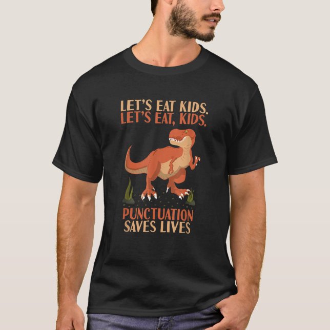 Camiseta Vamos Comer Pontuação Para Crianças Economiza Gram (Frente)