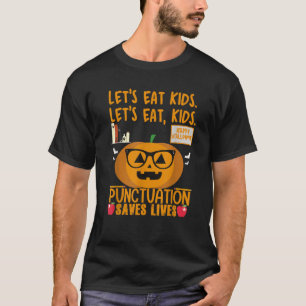 Camiseta Vamos Comer Pontuação para Crianças Salvar Vidas S