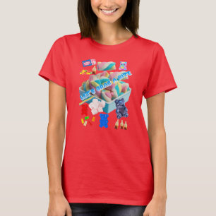 Camiseta Vamos Comer Uma Coisa – Colagem de Pastel e Doce