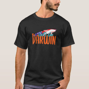 Camiseta Vamos Darwin Engraçado Com Nossa Bandeira E Peixes