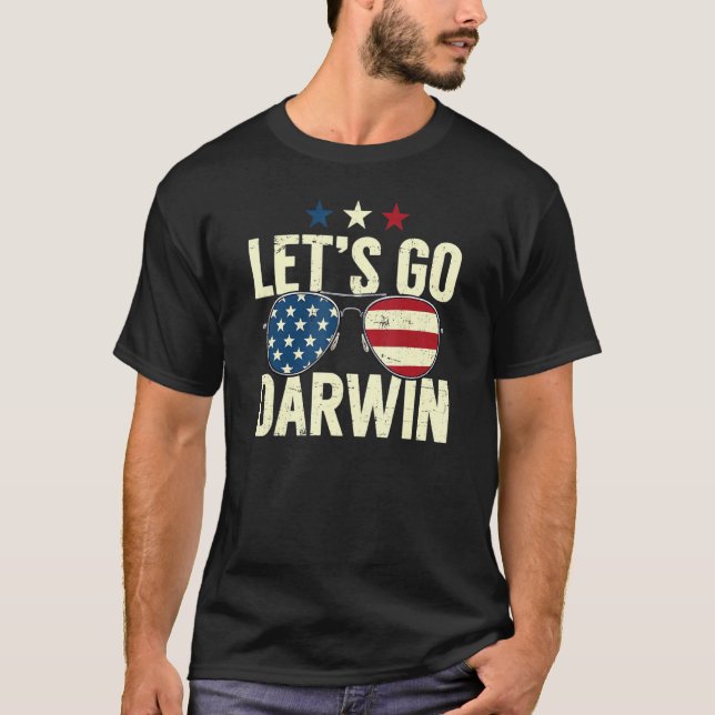 Camiseta Vamos Darwin Sunglasse Vamos de bandeira americano (Frente)