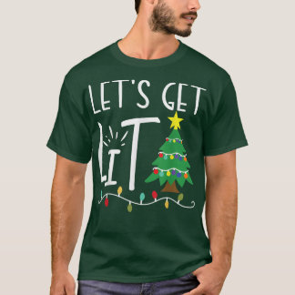 Camiseta Vamos De Luzes De Natal Engraçado Fica Com Adultos