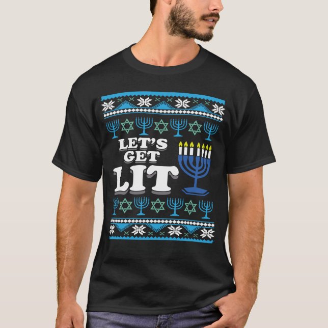 Camiseta Vamos deixar o judeu Ugly Hanukkah no Natal (Frente)