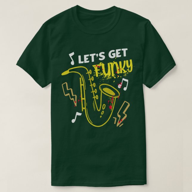 Camiseta Vamos Divertir-Nos Com O Funky Saxofone (Frente do Design)