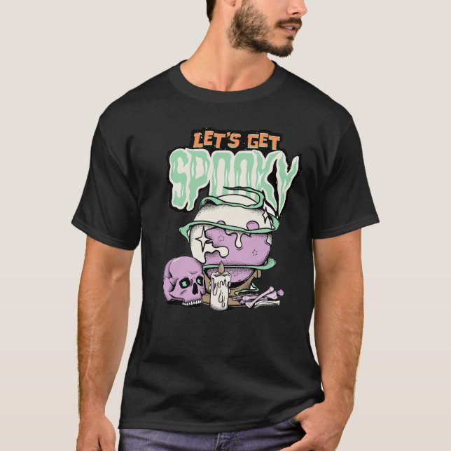 Camiseta Vamos do Dia das Bruxas fica numa T-Shirt Spooky (Frente)