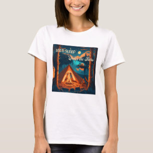 Camiseta Vamos Dormir Sob as Estrelas Arte de Acampamento