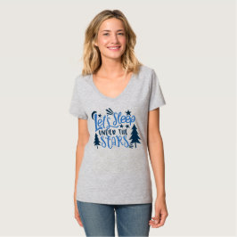 Camiseta Vamos Dormir Sob as Estrelas Camping na Floresta d