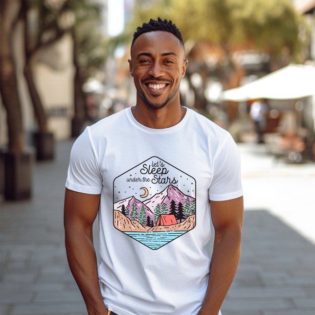 Camiseta Vamos Dormir Sob O Acampamento Estrelas (Criador carregado)