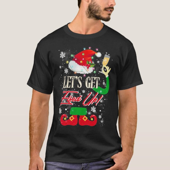 Camiseta Vamos É Enchido Engraçado Bebendo Pullov De Natal (Frente)